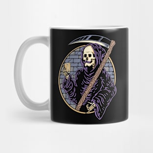 Grim Reaper Holding Crystal Stone Mug